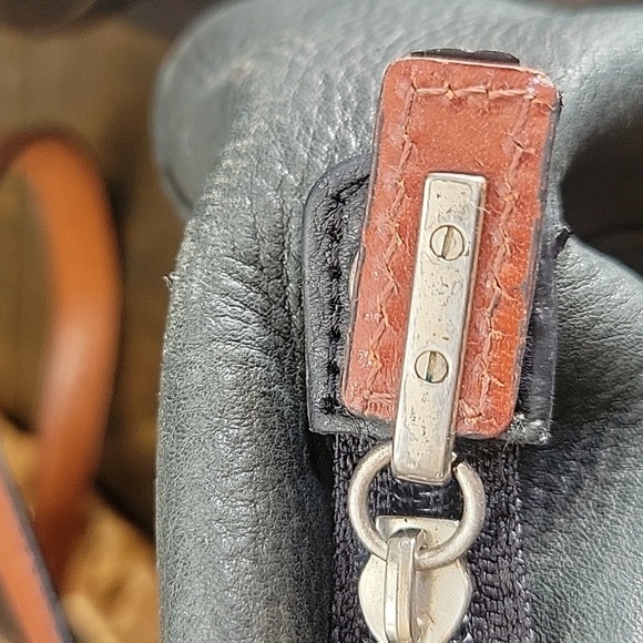 Vintage Fossil dark green pebble Leather  Shoulder bag - Picture 16 of 16